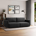 Serta Galway 91.7' Convertible Sleeper Sofa, Queen Size, Wall-Hugging Dreamglide Mechanism, Dreamcoil Comfort, Boucle Fabric, Charcoal