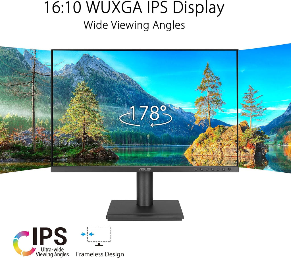 ASUS 24' Docking Monitor (BE248CFN) – WUXGA (1920x1200), IPS, 100Hz, Frameless, USB-C Docking, RJ45, Speakers, Height Adjustable, HDMI, Daisy-Chain, Eye Care, Wall Mountable, 3 yr Warranty
