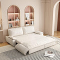 73.2' Sleeper Sofa Bed Queen, 3-in-1 Convertible Couch, Modern Pull Out Couches, Comfy Velvet Futon Sofa, Cloud Loveseat Lounge, Pillow Arm, for Small Spaces, Apartment, Living Room, Beige