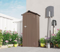 KEIKI Outdoor Storage Shed, 69.7''x16.9''x29.5'' Metal Tool Shed with Sloping Roof & Lockable Door, Small Shed, Top Tall Vertical Tool Cabinet for Backyard Garden Patio Lawn