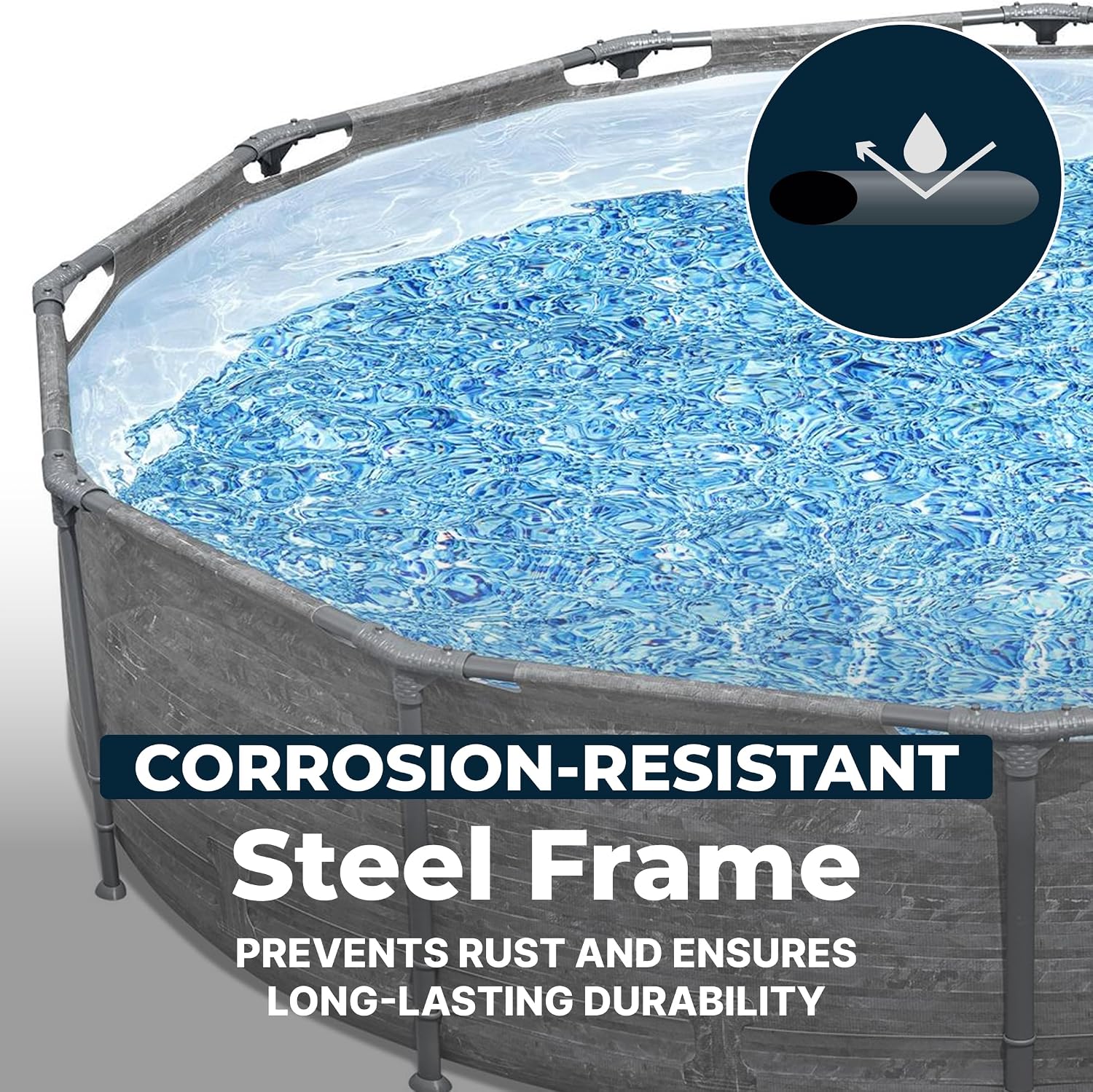 Bestway Steel Pro MAX 12' x 30' Above Ground Pool, Round Metal Frame Outdoor Swimming Pool Set with Filter Pump, Stacked Stone Print