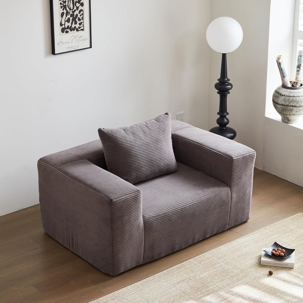 Swbvs Single Sofa Chair - Oversized Lounge Armchair,Singgle Couch Soft Foam Cushion, Cozy Reading Chair for Living Room & Bedroom for Living Room Bedroom,No Assembly,Grey