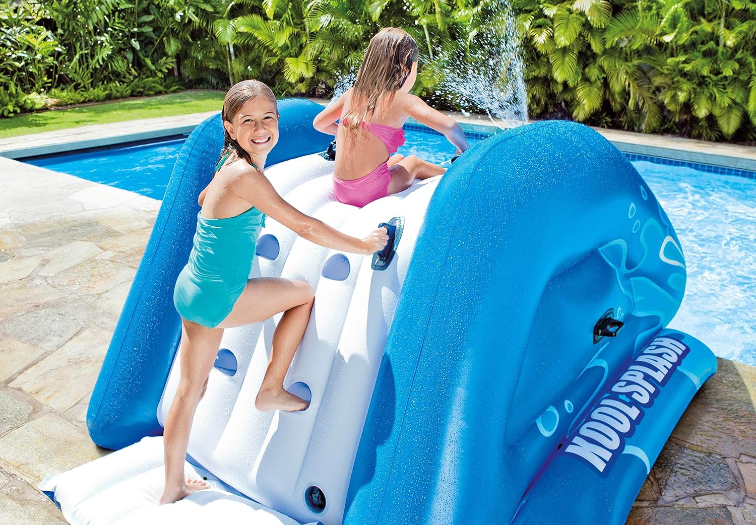 INTEX 3 Pack 58849EP Kool Splash Vinyl Inflatable Play Center Swimming Pool Water Slide with Built in Sprayers for Kids and Adults, Age 6 and Up