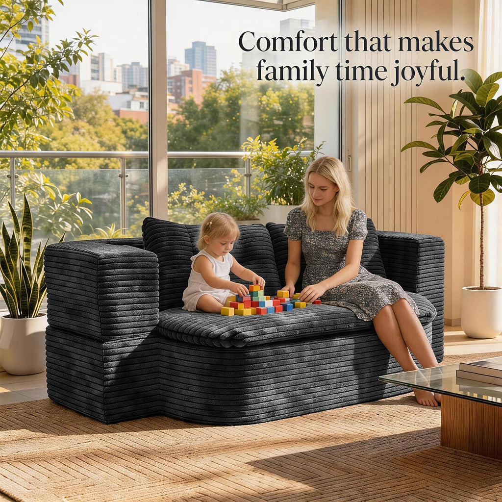 78.7-inch Folding futon Sofa Bed, Full-Size Convertible Sleeper couch Bed, Memory Sponge Double settee with Comfortable Mattress, Suitable for Living Room and Guest Room (dark gray, 78.7 inches)