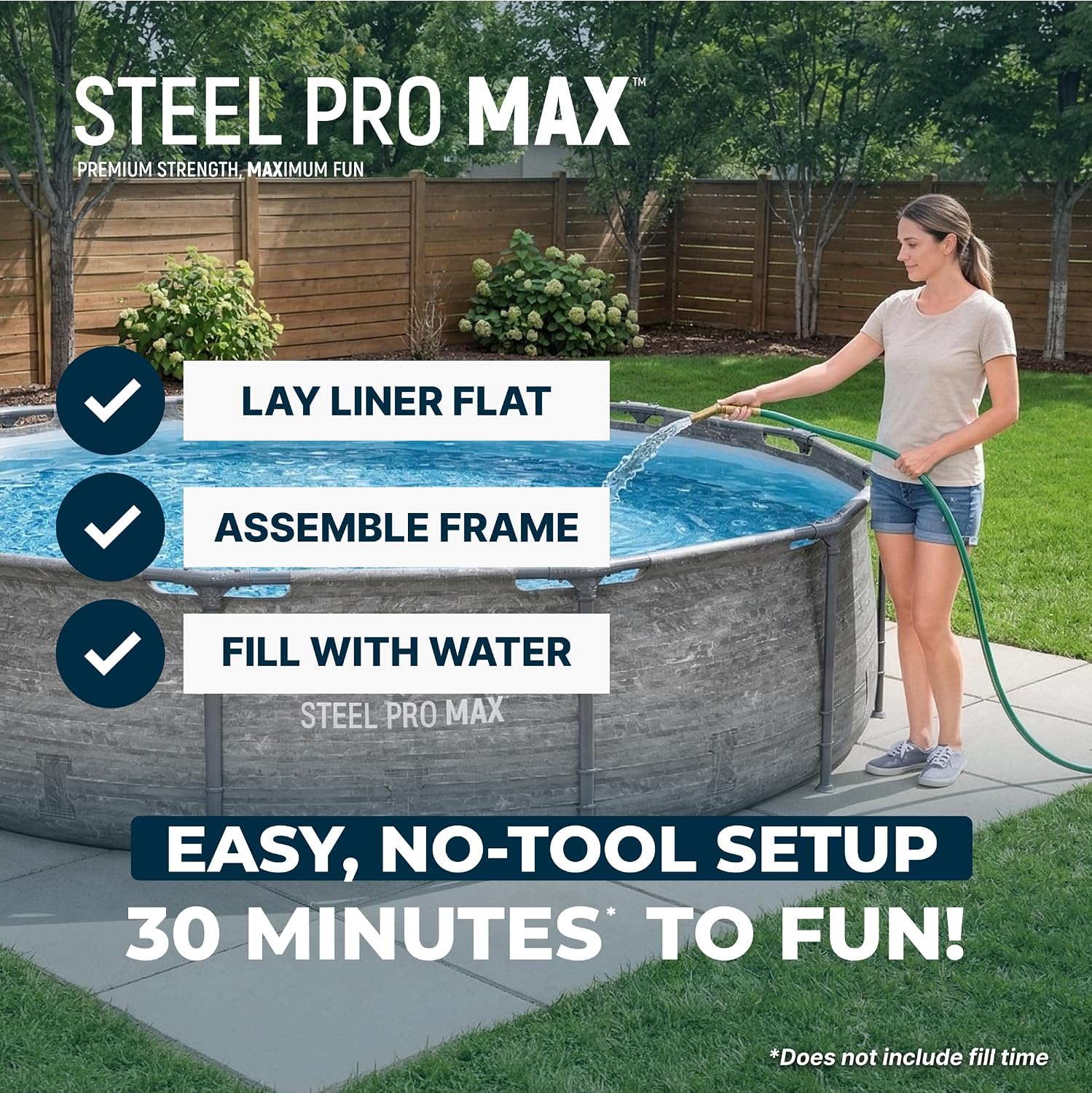 Bestway Steel Pro MAX 12' x 30' Above Ground Pool, Round Metal Frame Outdoor Swimming Pool Set with Filter Pump, Stacked Stone Print