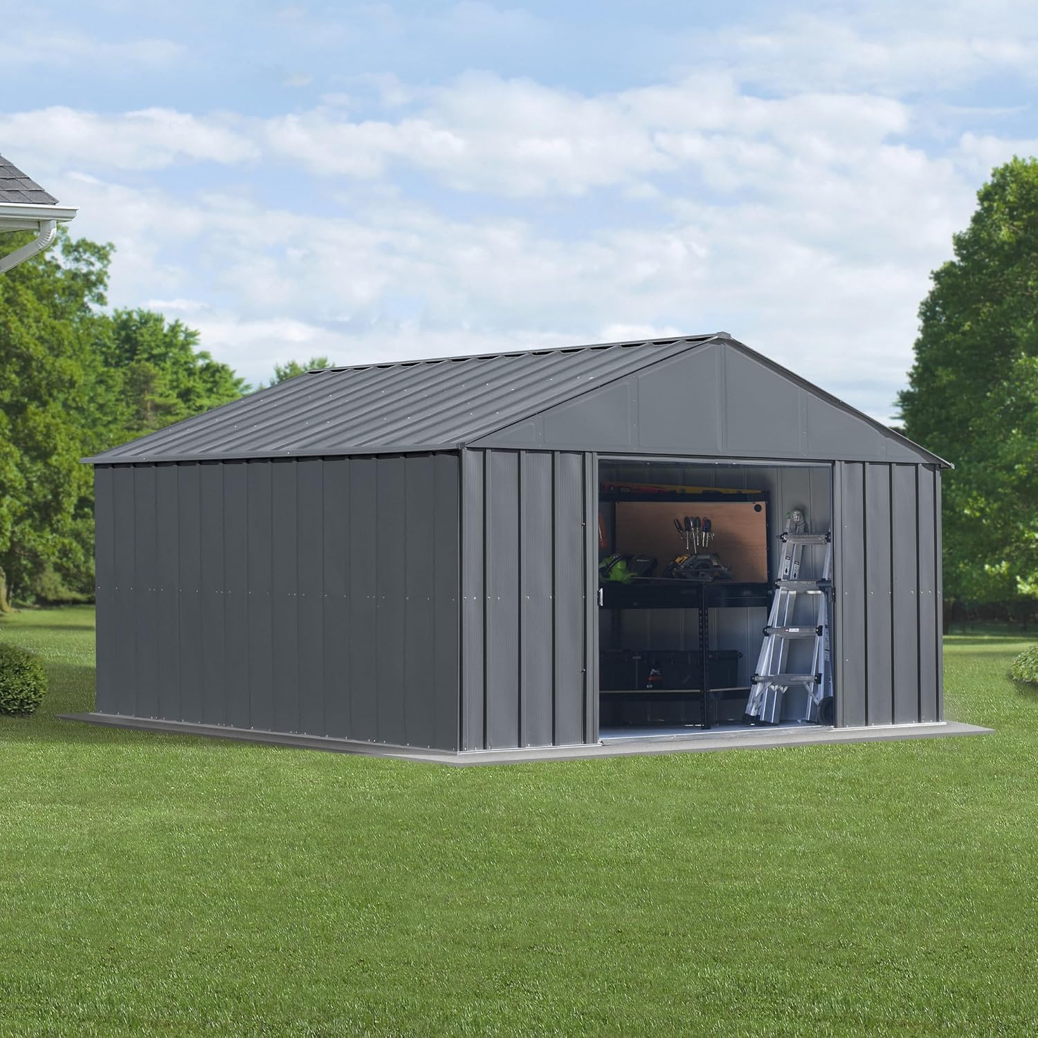 Arrow Classic Metal Shed, 12 x 12, Charcoal