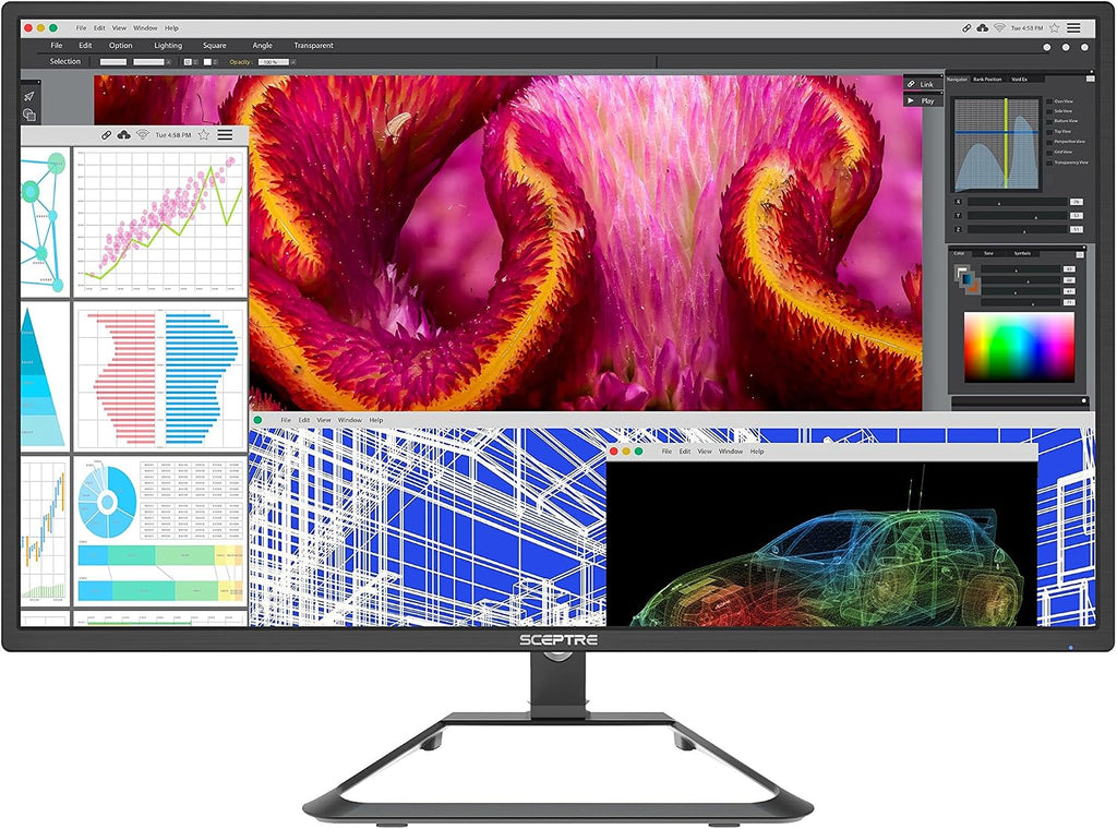 Sceptre 27 Inch IPS Ultra 4K LED Monitor U278W-4000R, UHD 3840x2160, HDMI 2.0 DVI DisplayPort Speakers, Metallic Black (2017)