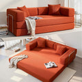 YINIX Foldable Sofa Bed, 78'' Folding Floor Couch, Compressed Convertable Sleeper Sofa, Memory Foam Couch with Pillow Back Support Armrest, 4-in-1 Futon Sofa Bed for Living Room, Orange
