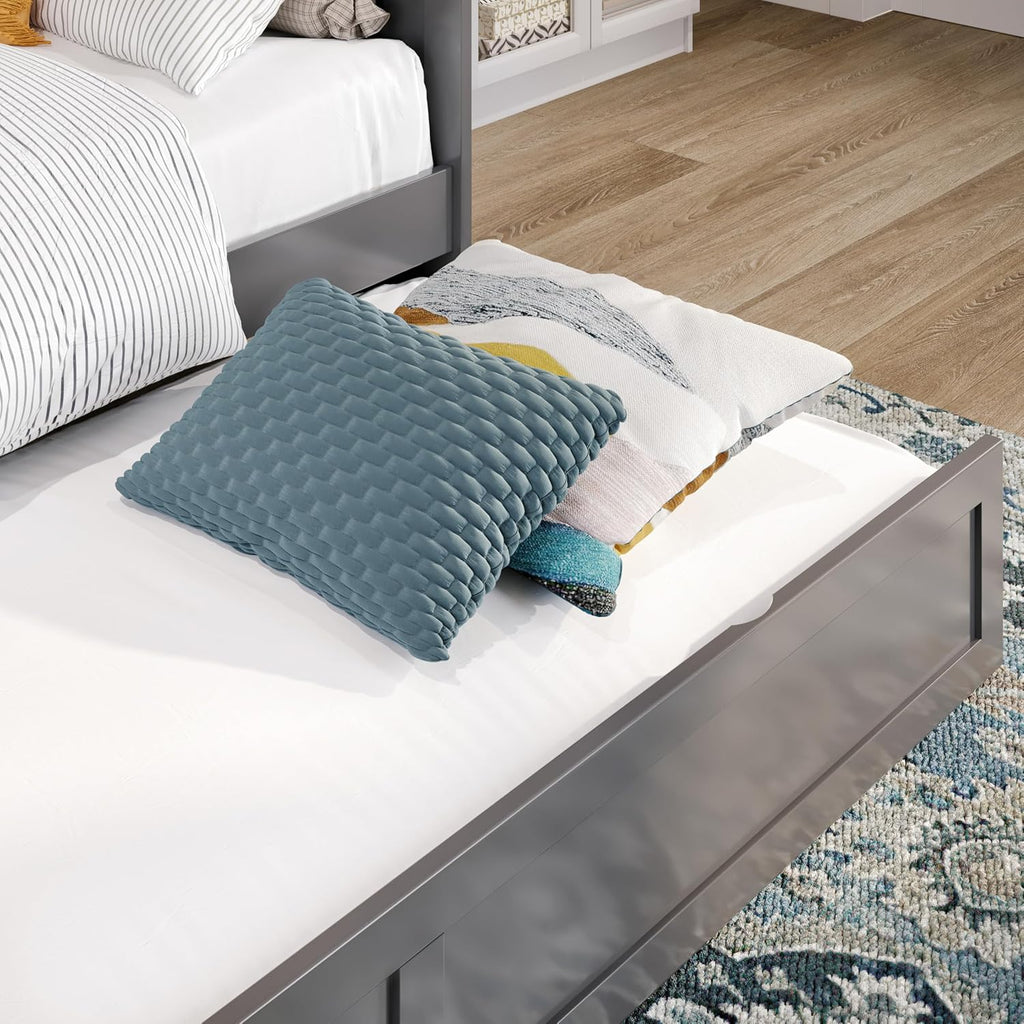 AFI, Acadia Twin Size Wood Daybed Frame with Twin Trundle, Grey
