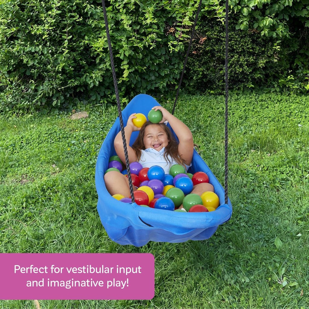 Fun and Function - Cozy Canoe Swing - Sensory Swing for Kids Indoor/Outdoor - Kids Hammock Chair - Supports up to 200 lbs