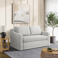 Serta Hawthorne 66.1' Slipcovered Convertible Sleeper Loveseat, Full Size, Dreamcoil Comfort, FingerGuard Pinch Point Protection, Polyester Tweed Fabric, Linen