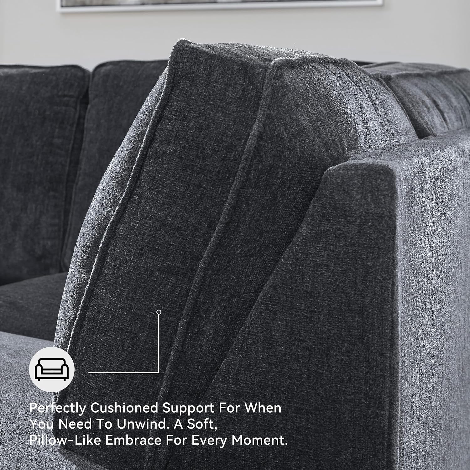 Signature Design by Ashley Altari Modern Queen Sofa Sleeper with 2 Accent Pillows, Dark Gray