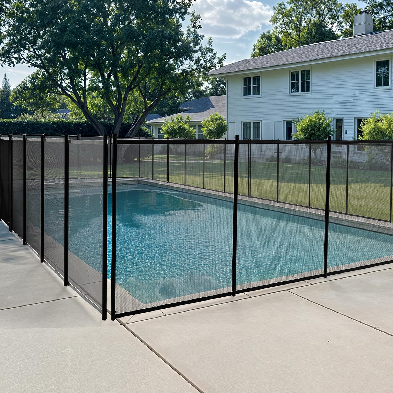 DWVO 4FTx 48FT Pool Fence, DIY Swimming Pool Safety Fence for In-ground Pools, Durable & Easy to Install Pool Fencing for Outdoor Swimming Backyard Garden