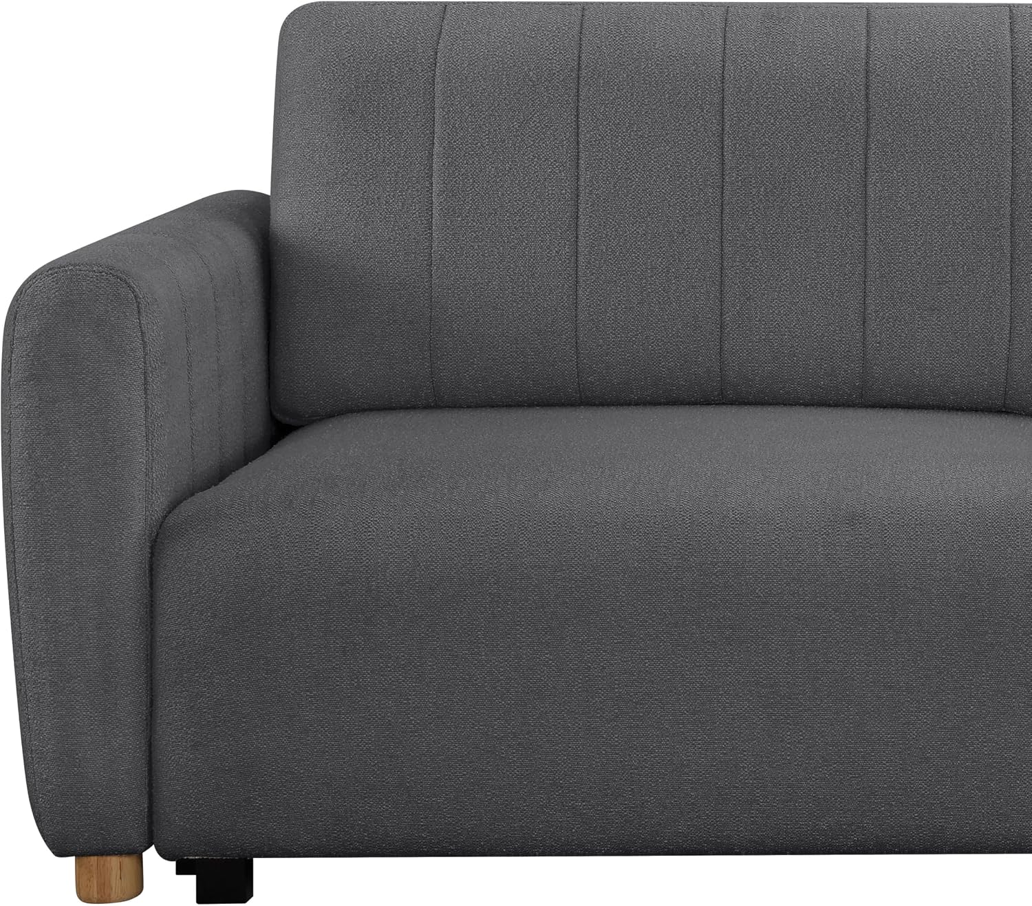 Serta Galway 91.7' Convertible Sleeper Sofa, Queen Size, Wall-Hugging Dreamglide Mechanism, Dreamcoil Comfort, Boucle Fabric, Charcoal