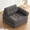 Afuson Plus Futon Sofa Bed for Small Spaces, Floor Couch with Armrest, Folding Sofa Couch, Convertible Sleeper Chair Bed with Pillow, Portable Comfy Floor Lounge for Living Room and Bedroom, Grey