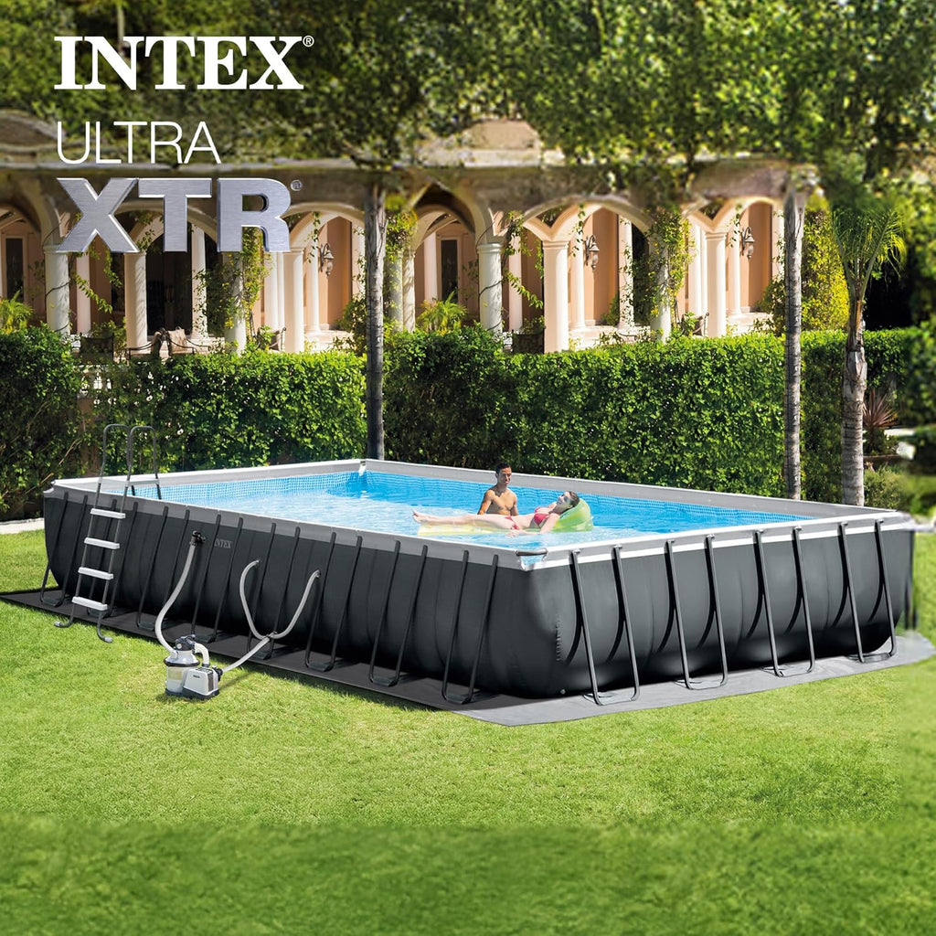INTEX 26373EH Ultra XTR 32ft x 16ft x 52in Above Ground Swimming Pool Set with Sand Filter Pump and Krystal Clear Saltwater System
