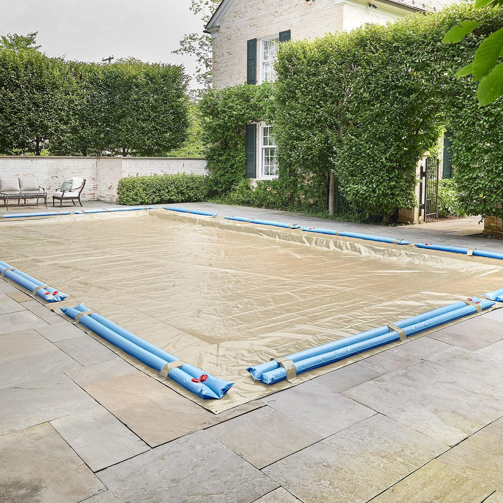 Doheny's Pro-Tek Solid 20 Year Winter Pool Cover for Above Ground Pools – 16' x 24' Rectangle – Includes Heavy-Duty Water Bag Loops Every 4 Ft to Prevent Water Bag Roll Away