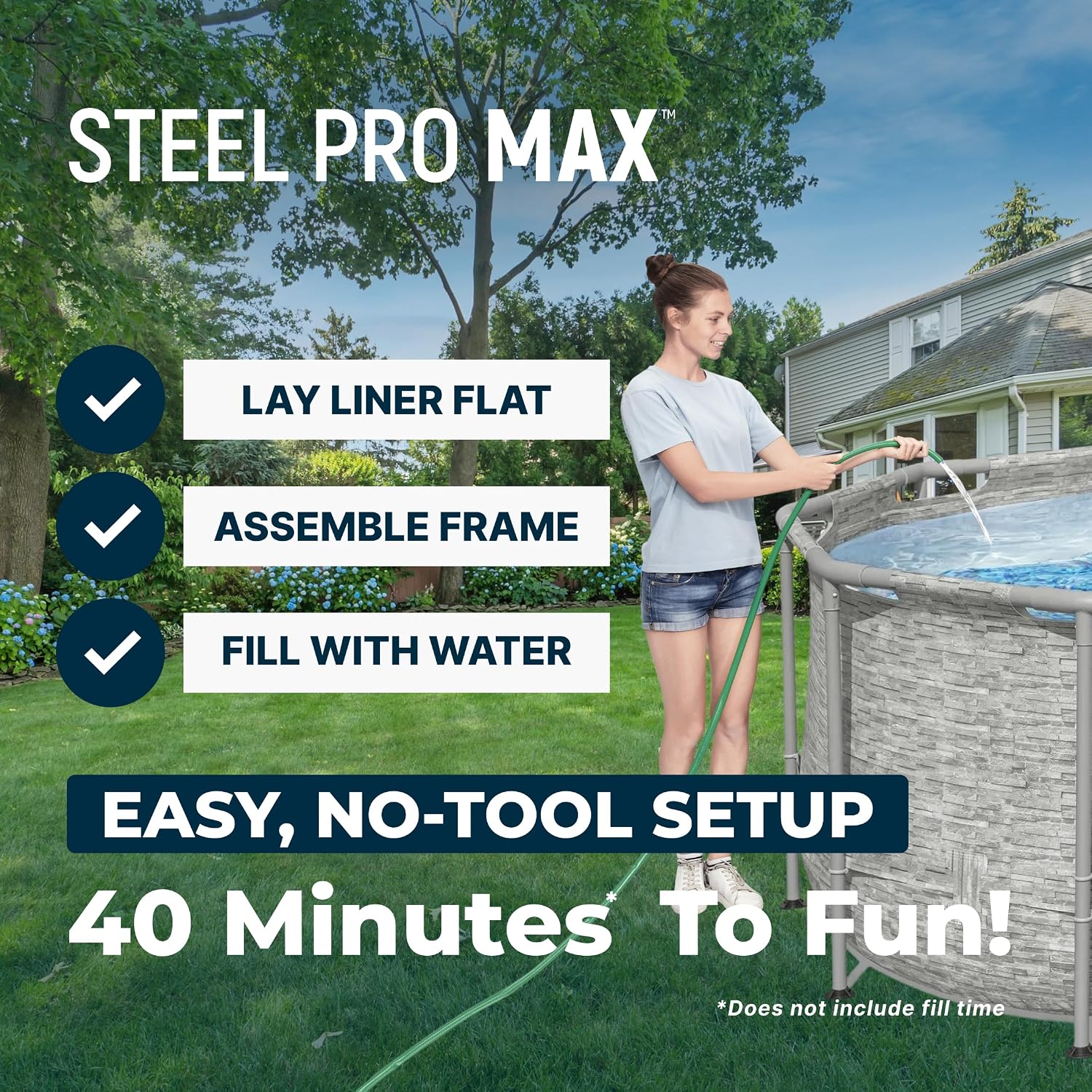 Bestway Power Steel Swim Vista 14' x 8'2' x 39.5' Above Ground Pool, Oval Metal Frame Outdoor Swimming Pool Set with Filter Pump, Ladder, and Cover