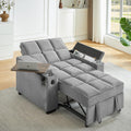 Large Size Convertible Sleeper Chair Futon Sofa Bed, Comfortable thick cushion Single Sleeper Sofa Handheld storage and Adjustable Backrest | Reading Chair with Rotating small table (light gray)