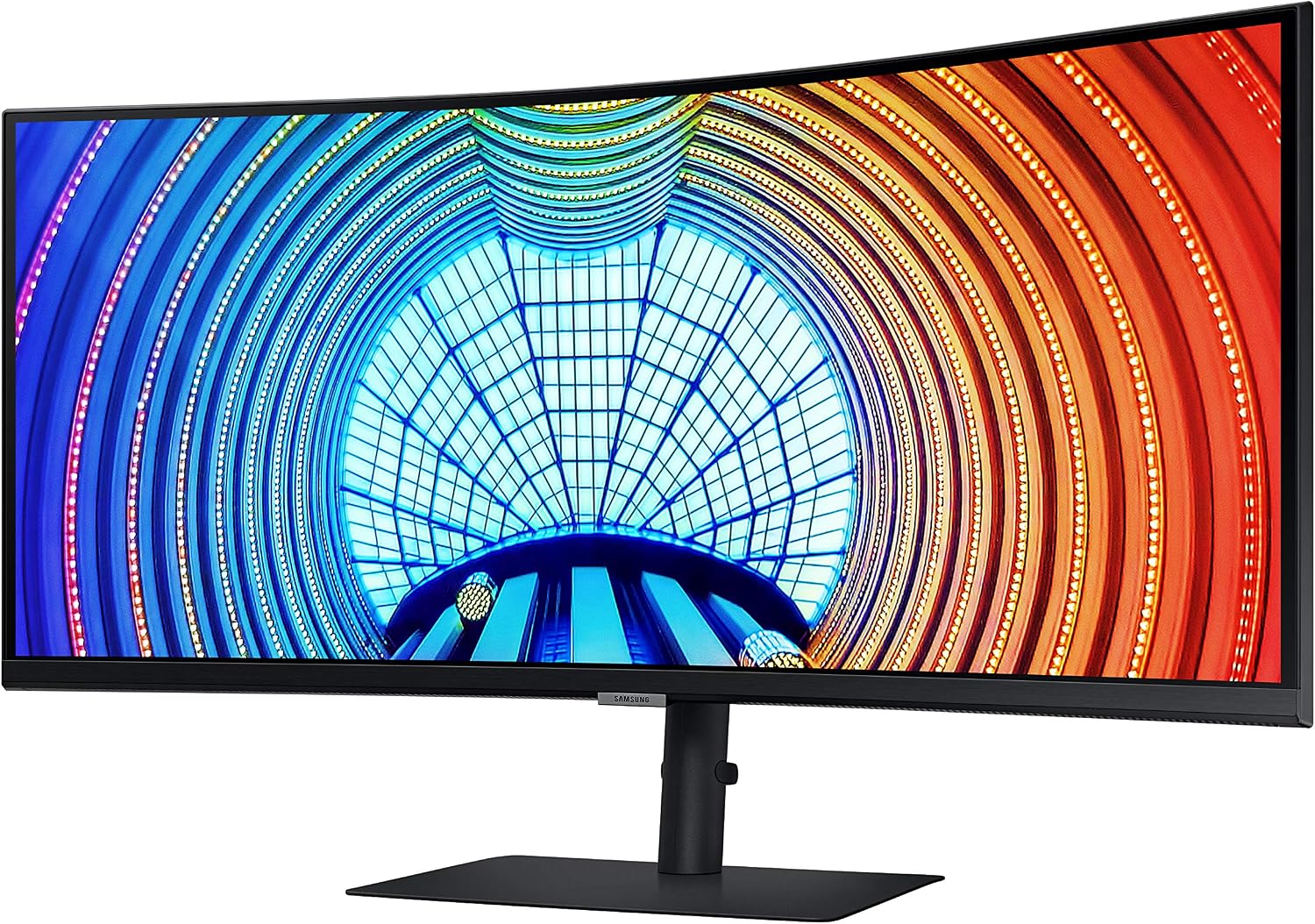 Samsung Business S65UA Series 34 Inch Curved WQHD 3440x1440 Computer Monitor, HDR10, 100 Hz, USB-C, DP Daisy Chain, HDMI 2.0, USB 3.0 Hub (S34A654UXN), Black