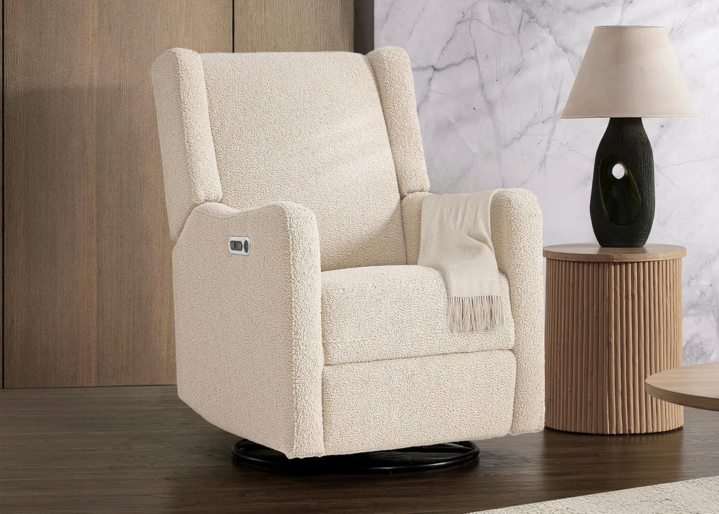 Delta Children Mercer Electronic Power Recliner and Swivel Glider with USB-A and Type-C Ports - Greenguard Gold Certified - Stain-Resistant Performance Fabric is Oeko-TEX Standard 100 Certified, Shell