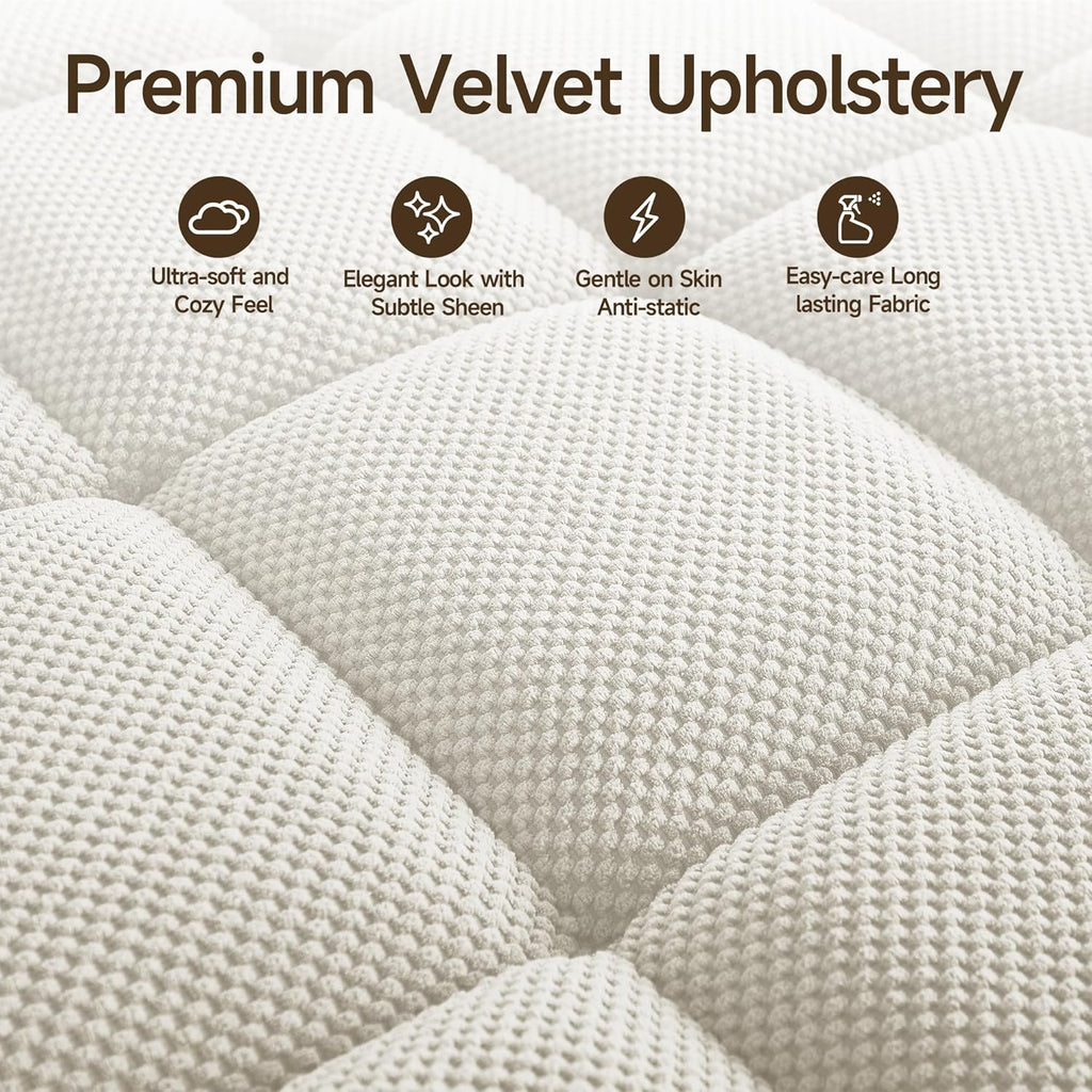 41.7' Chaise Lounge Chair Indoor, Oversized Boucle Upholstered Sofa Bed, Adjustable Backrest Deep Seat Reading Chair, Sofas Couches for Living Room with Storage, Cup Holders & 360° Swivel Side Table