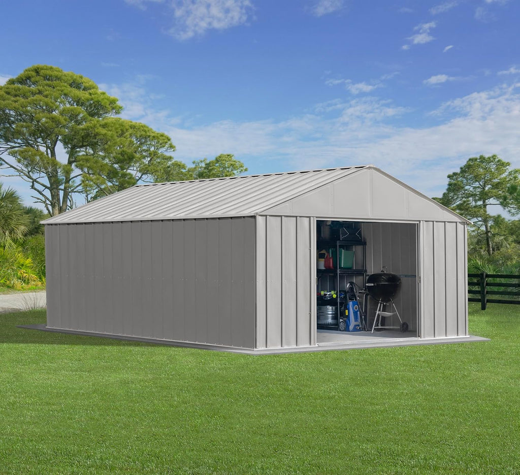 Arrow Classic Metal Shed, 12 x 17, Flute Grey
