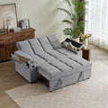 Auvsoce 65'' Chaise Lounge Chair Indoor, 3-in-1 Convertible Sofa Bed with Pull-Out Design, 360° Swivel Side Table, Modern Granular Velvet Couch Bed for Living Room, Small Space & Apartment-Friendly