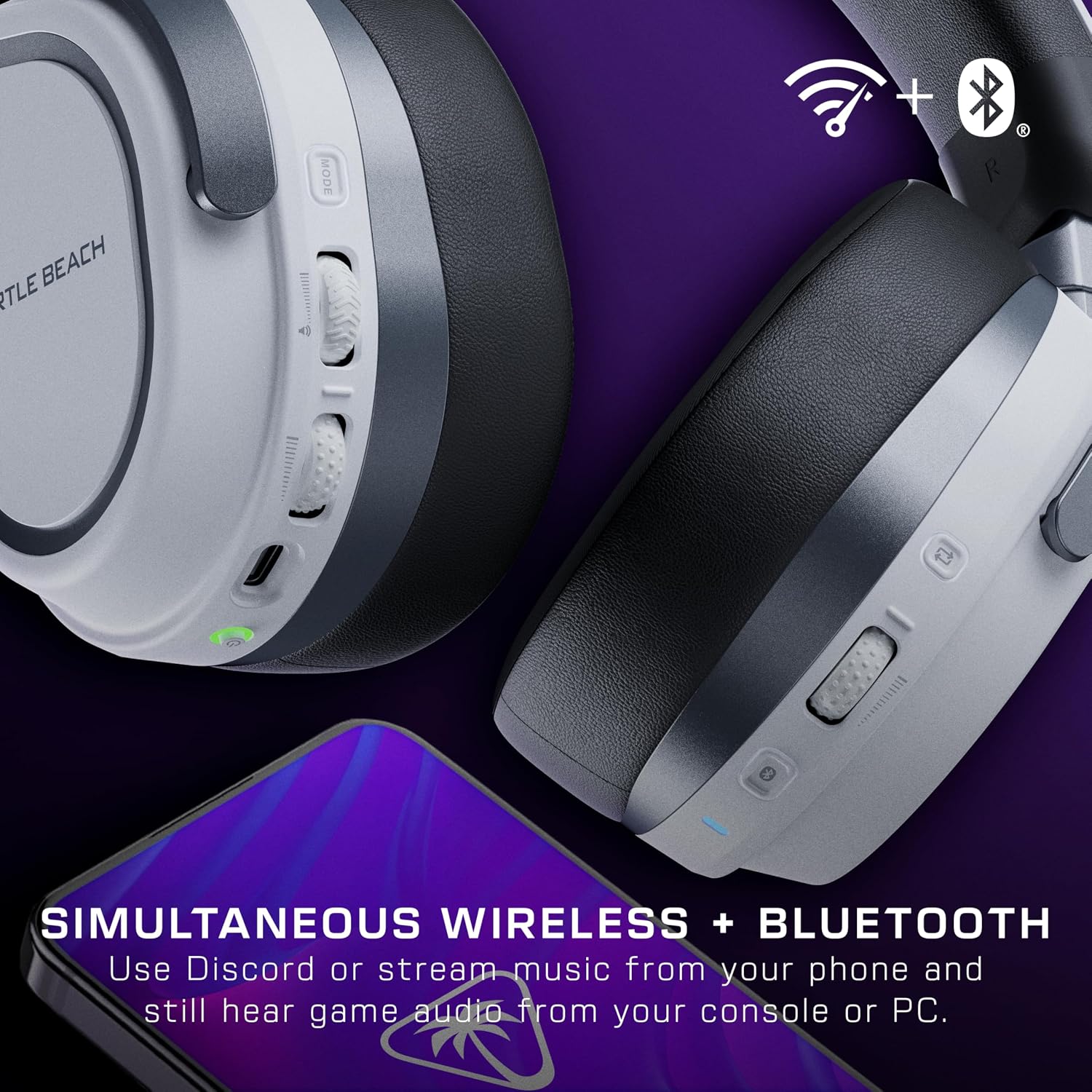 Turtle Beach Stealth 700 Gen 3 Wireless Multiplatform Amplified Gaming Headset for PS5, PS4, PC, Mobile – 60mm Drivers, AI Noise-Cancelling Mic, Bluetooth, 80-Hr Battery – White (Renewed)