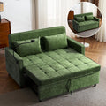 Merax 3 in 1 Convertible Sleeper Sofa Bed, Futon Couches for Living Room with USB Ports | Phone Holder| Reversible Backrest | Pull Out Couch |Small Loveseat, Green