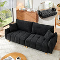 Mofolit Sleeper Sofa Bed Convertible Couch with Storage in Chenille Fabric Loveseat for Living Room Apartment and Small Spaces (Black)