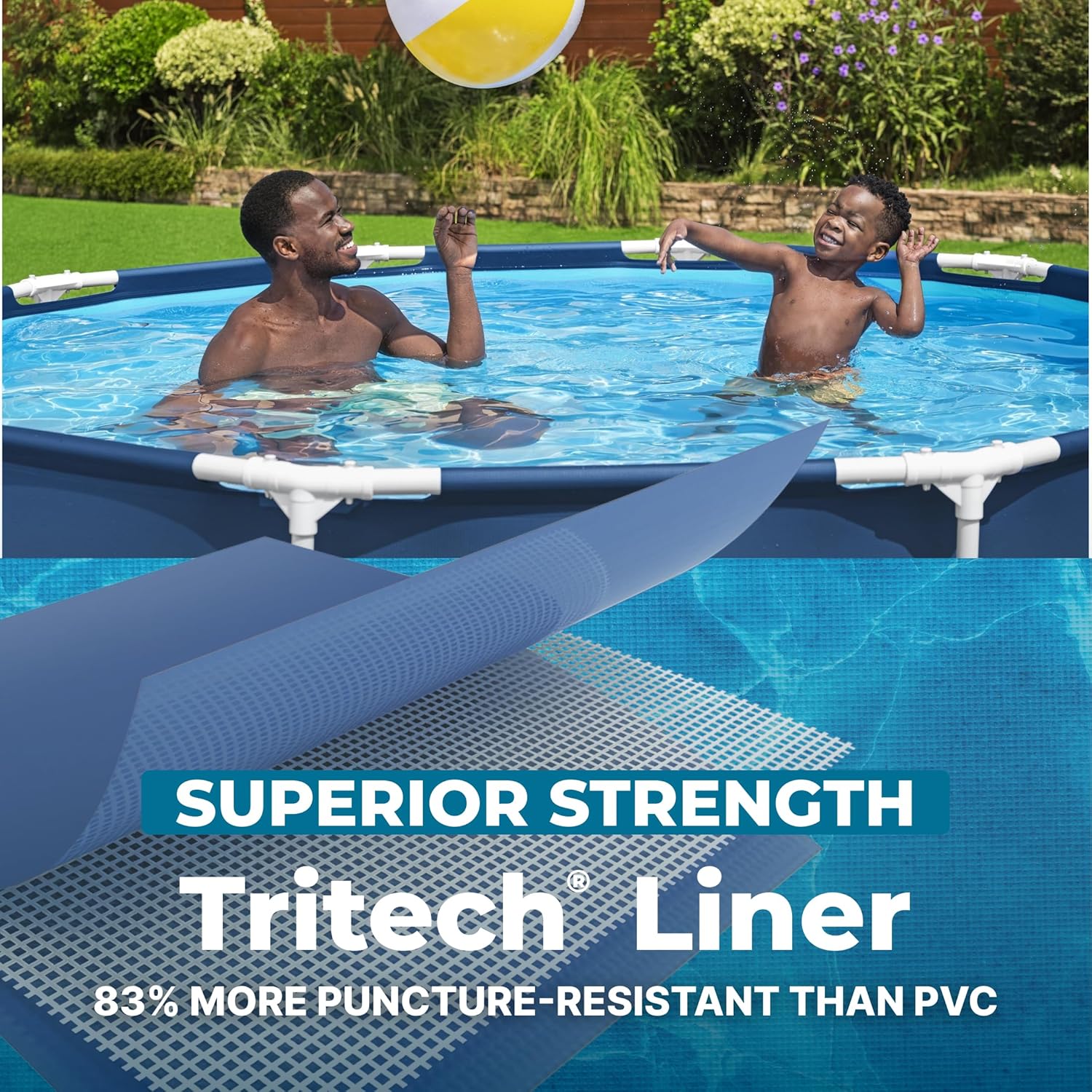 Bestway Steel Pro 12 feet x 30 inches Round Above Ground 1,710 Gallon Pool Set with DuraPlus Liner, 530 Gallon Pool Filter, and Repair Patch