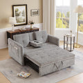 57.48' Convertible Sofa Bed with Cup Holder, Pull Out Sleeper Sofa Bed with USB Charging Ports, 3 in 1 Convertible Sleeper Sofa Bed for Living Room, Apartment, Bedroom, RV, Grey