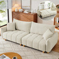 Mofolit Sleeper Sofa Bed Convertible Couch with Storage in Chenille Fabric Loveseat for Living Room Apartment and Small Spaces(Cream)