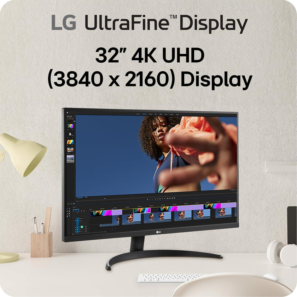 LG Ultrafine Monitor 32, 4K UHD (3840x2160), HDR10 DCI-P3 90% (CIE1976), 16:9 VA Anti-Glare, Speakers x2, 60HZ, 4ms, OnScreen Control, Reader Mode, Flicker Safe, Borderless Design, with 5ave HDMI2