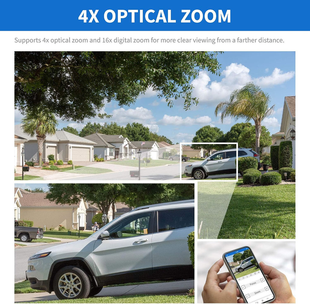 GW Security 16 Channel 4K 8MP Network NVR HD 5MP IP Security Camera System with 16 x 1920P Outdoor 2.8-12 mm 4X Optical Motorized Zoom PoE Bullet Cameras and Pre-installed 4TB HDD