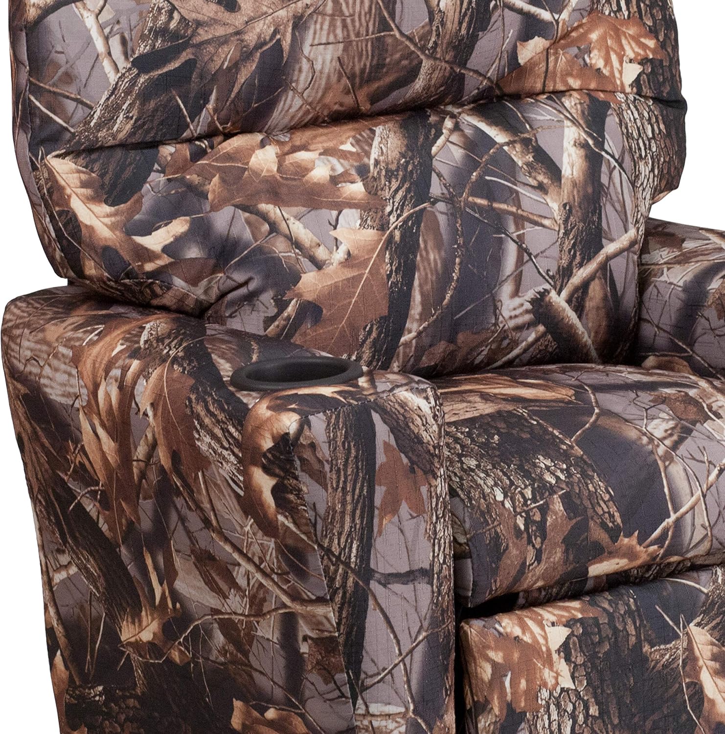 Flash Furniture Chandler Vinyl Kids Recliner with Cup Holder and Safety Recline, Contemporary Reclining Chair for Kids, Supports up to 90 lbs., Camouflage