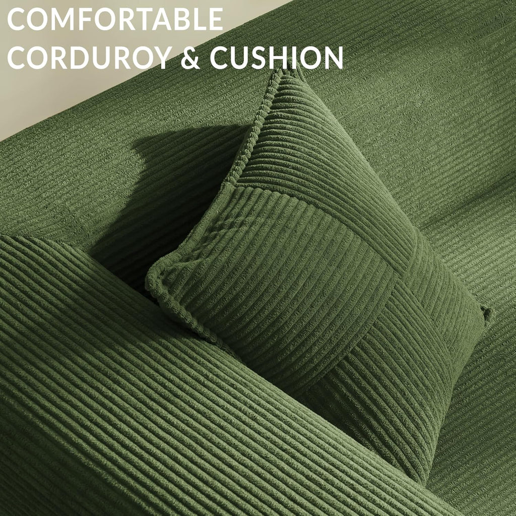 YINIX Foldable Sofa Bed, 78'' Folding Floor Couch, Compressed Convertable Sleeper Sofa, Memory Foam Couch with Pillow Back Support Armrest, 4-in-1 Futon Sofa Bed for Living Room, Green