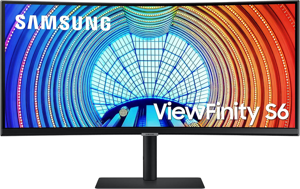 SAMSUNG 34' ViewFinity S65UA Series Ultrawide QHD Curved Monitor, HDR10, 100Hz, 350 nit, USB- C, Adjustable Stand, Intelligent Eye Care, LS34A650UBNXGO, Black