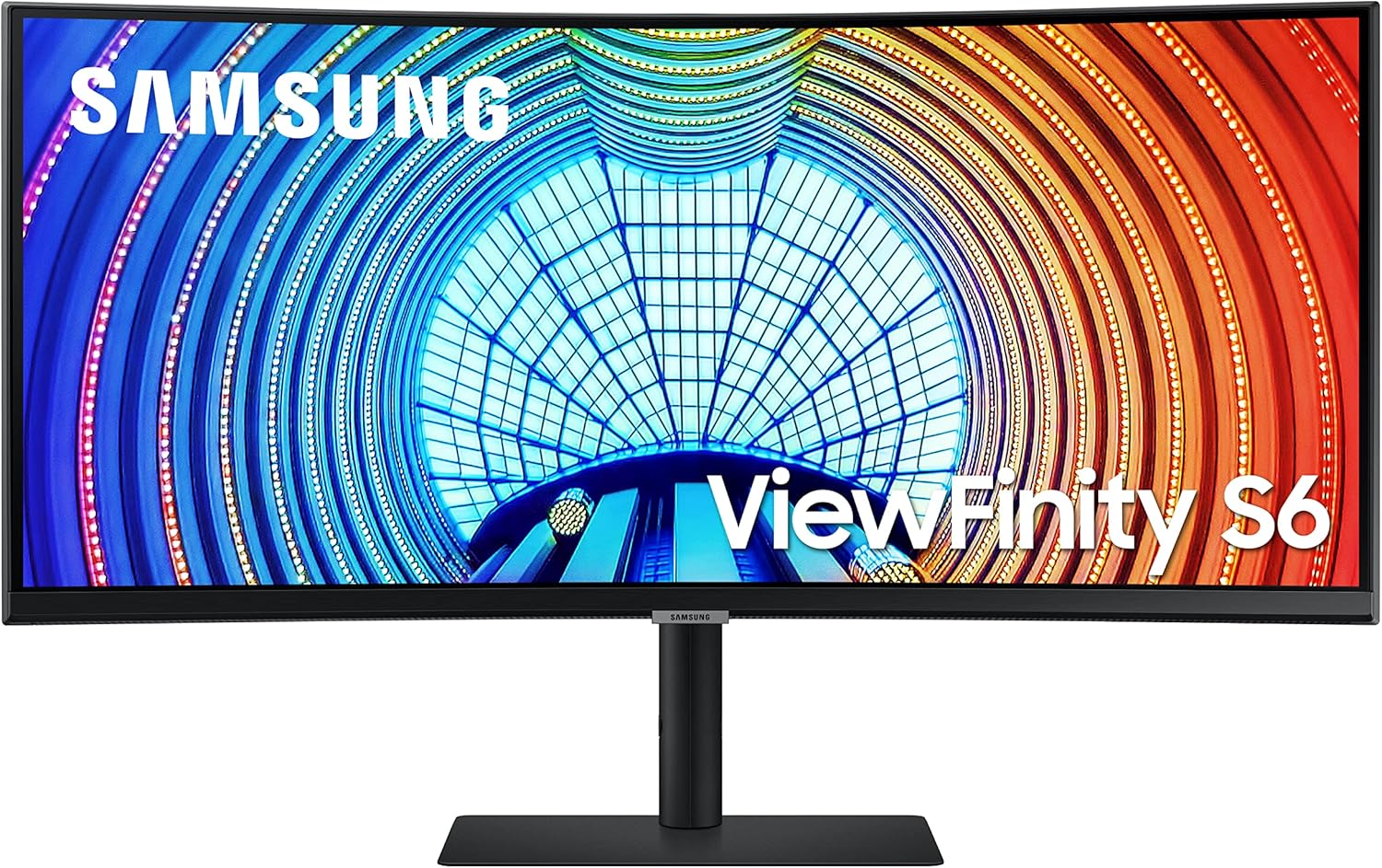 SAMSUNG 34' ViewFinity S65UA Series Ultrawide QHD Curved Monitor, HDR10, 100Hz, 350 nit, USB- C, Adjustable Stand, Intelligent Eye Care, LS34A650UBNXGO, Black