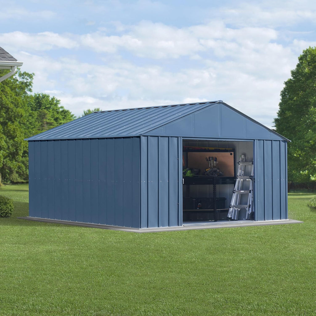 Arrow Classic Metal Shed, 12 x 12, Blue Grey