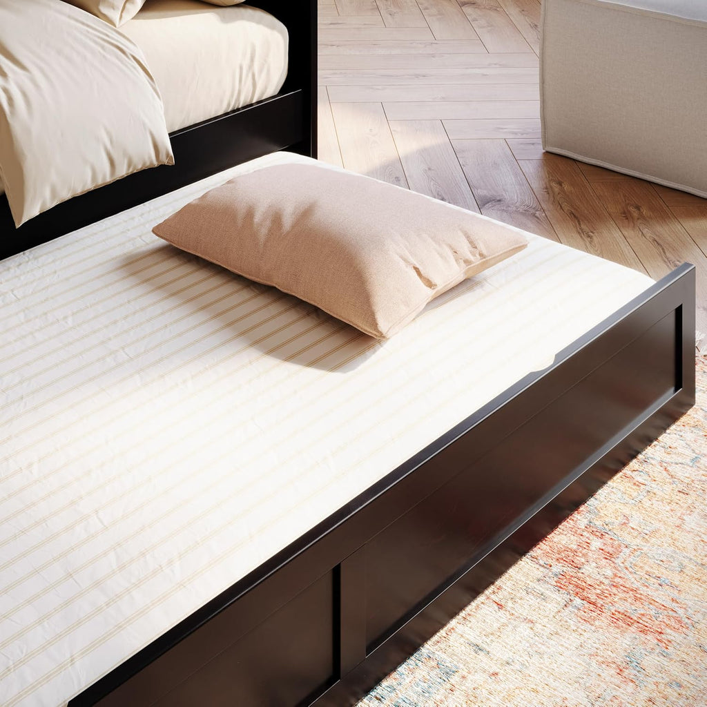 AFI, Acadia Twin Size Wood Daybed Frame with Twin Trundle, Espresso (Black)