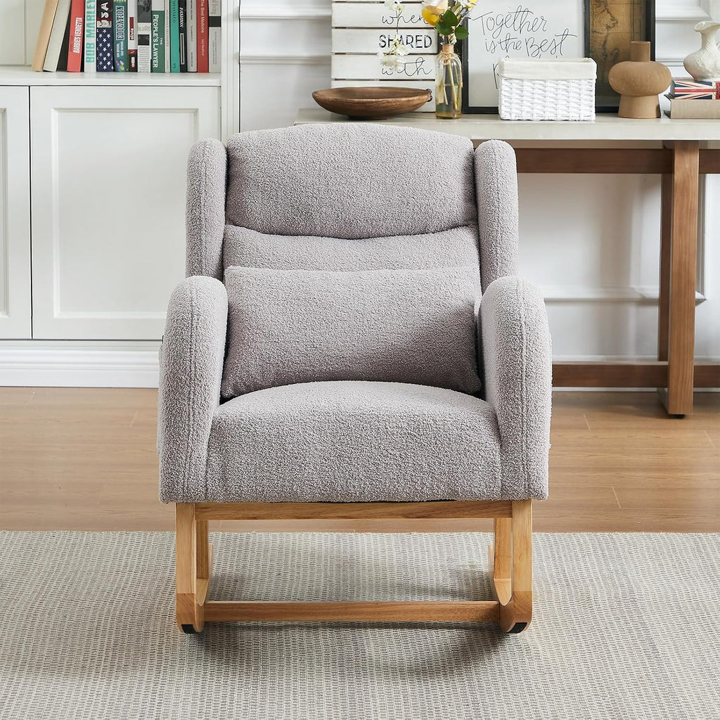 MYFUNSHOP Nursery Rocking Chair Glider – Classic Rocker with Comfortable Cushioning & Smooth Motion for Bedroom