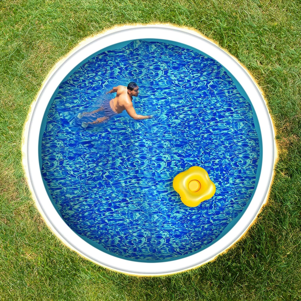 Swimline 18 Foot Round Durable 20 Gauge Vinyl Wall Overlap Pool Liner Cover for 48 and 52 Inch Above Ground Swimming Pools, Blue