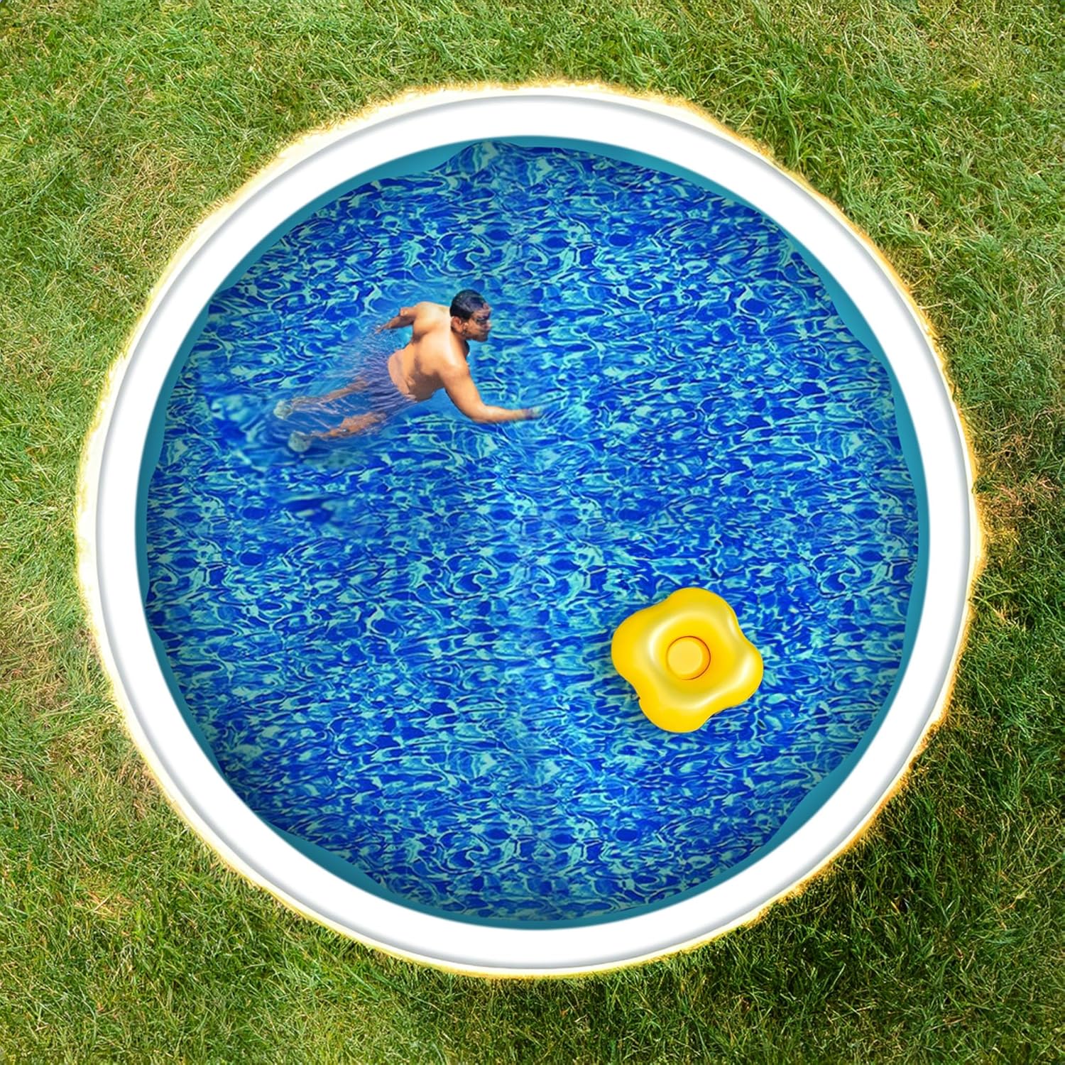 Swimline 18 Foot Round Durable 20 Gauge Vinyl Wall Overlap Pool Liner Cover for 48 and 52 Inch Above Ground Swimming Pools, Blue
