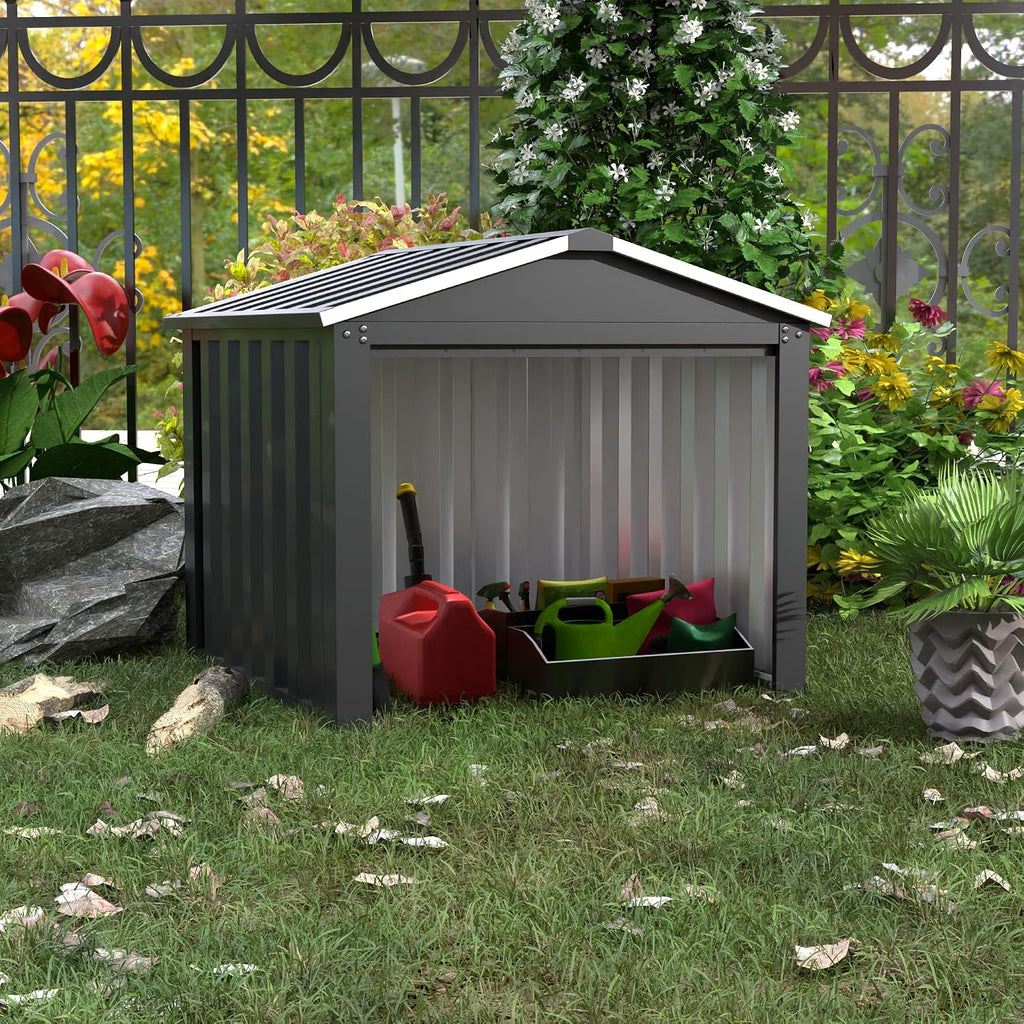 SUXXAN Metal Outdoor Small Storage Shed 3FT x 3FT, Steel Utility Tool Shed Storage House, Metal Sheds Outdoor Storage for Backyard Garden Patio Lawn,Black