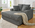 VanAcc 58-Inch Plush Sleeper Chair with Throw Pillows, Upholstered Chaise Lounge & Sofa Bed with Armrests for Living Room, Ash Grey