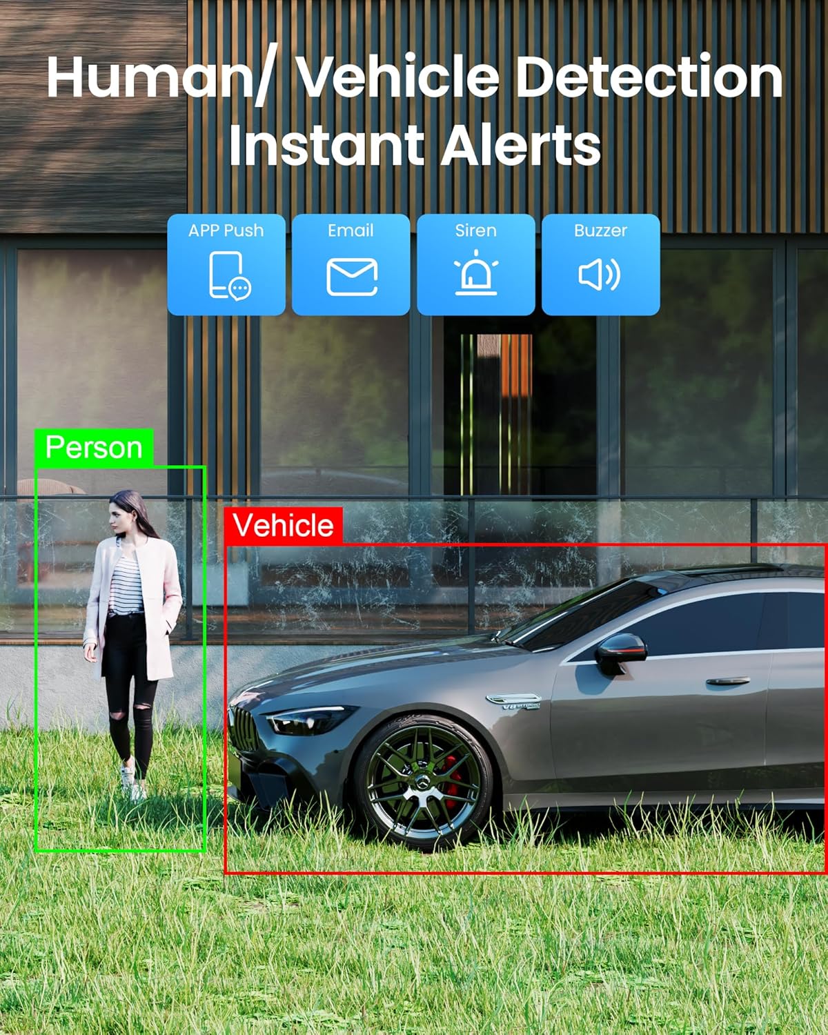 Loocam 4K Wireless Security Camera System Wi-Fi 6, Color Night Vision, 355° Pan 95° Tilt, Light & Siren Alarm, Human Vehicle Detection, Two-Way Audio Cameras for Home Security, 8CH NVR 1TB HDD