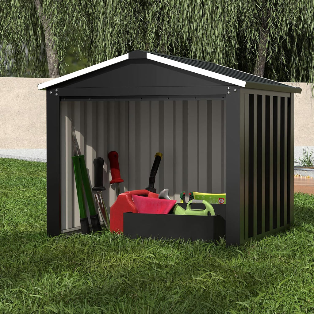 SUXXAN Metal Outdoor Small Storage Shed 3FT x 3FT, Steel Utility Tool Shed Storage House, Metal Sheds Outdoor Storage for Backyard Garden Patio Lawn,Black