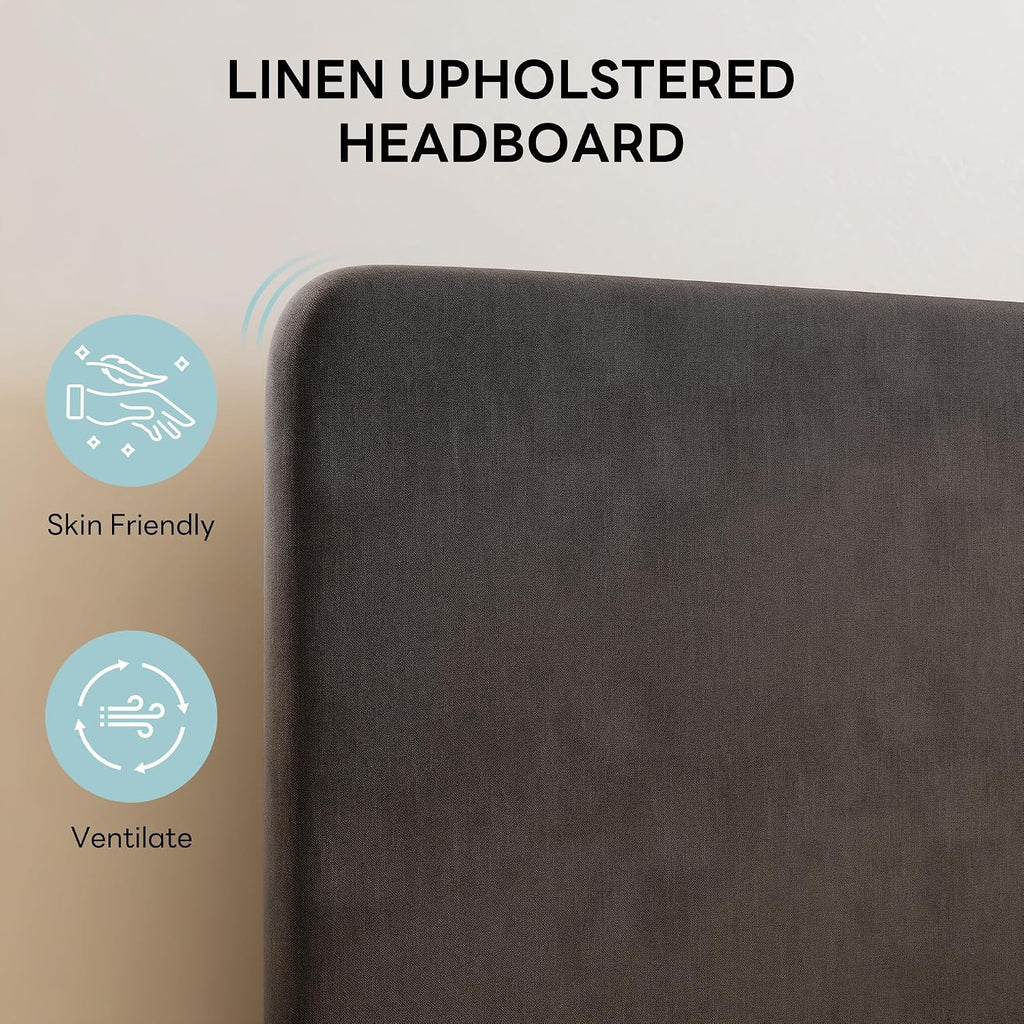 LIKIMIO Twin Daybed with Headboard, Corner Bed Frame with Storage Drawers and Bed Rails, Solid Wood Support for Small Spaces, Guest Room, Dark Gray